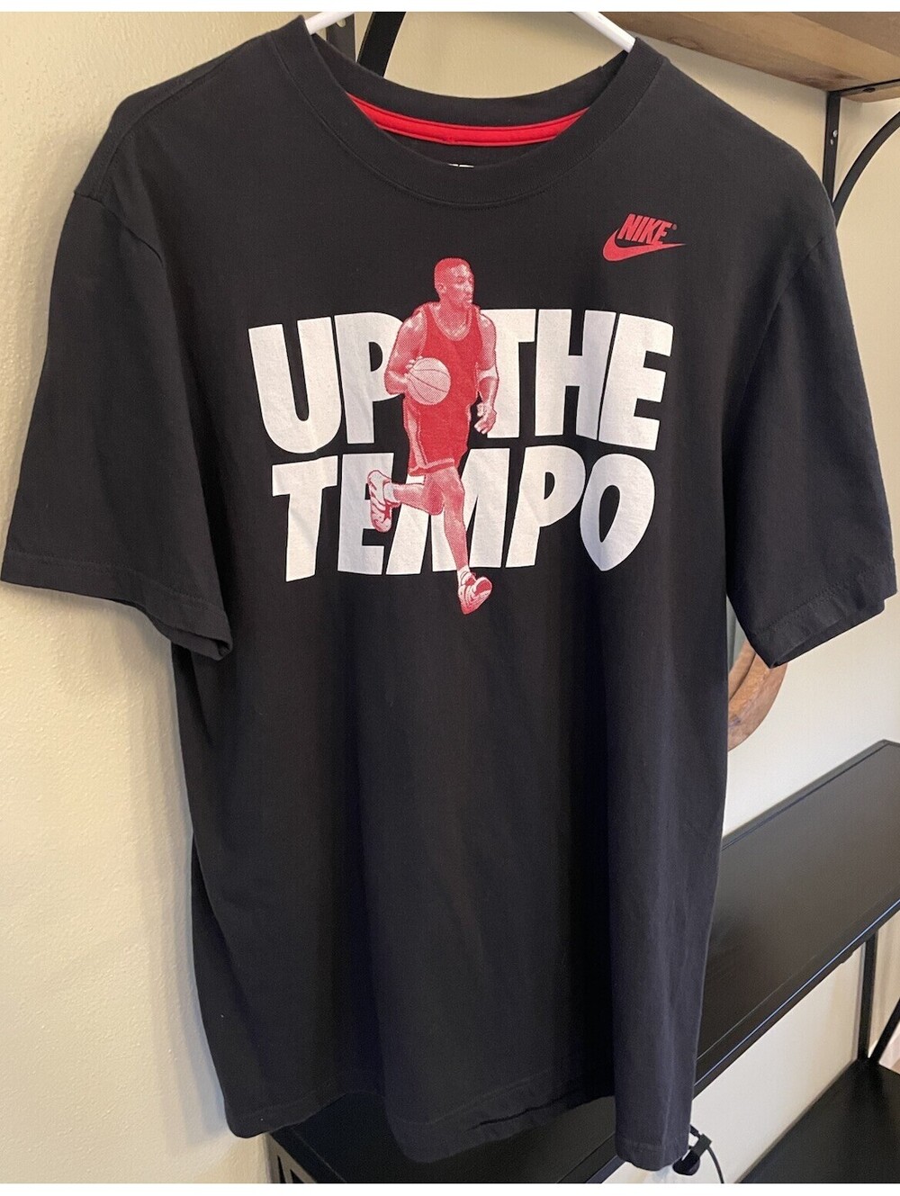 Nike UP THE TEMPO Scottie Pippen T-Shirt Size Large Black